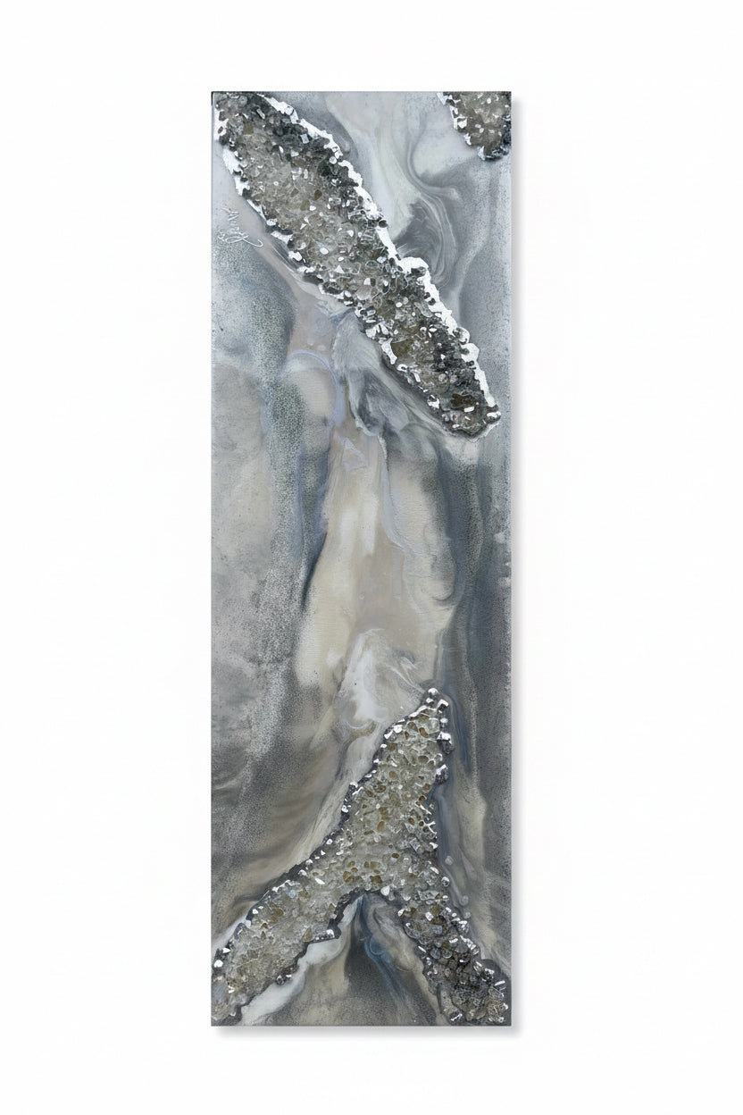 "Lunar Transformation" – Labradorite & Crystal Inspired Canvas