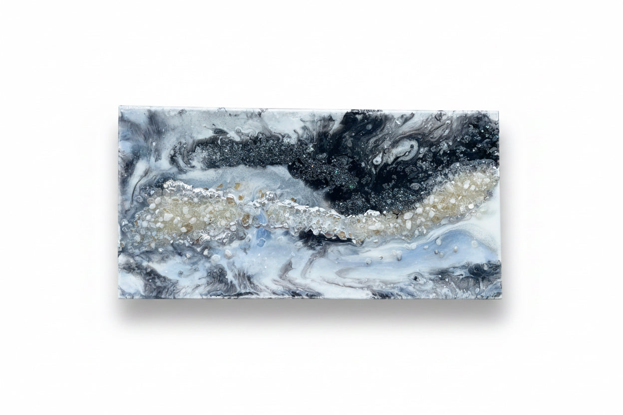 "Luminous Serenity" Original Energy Artwork – Rainbow Moonstone, Ground Quartz Crystal