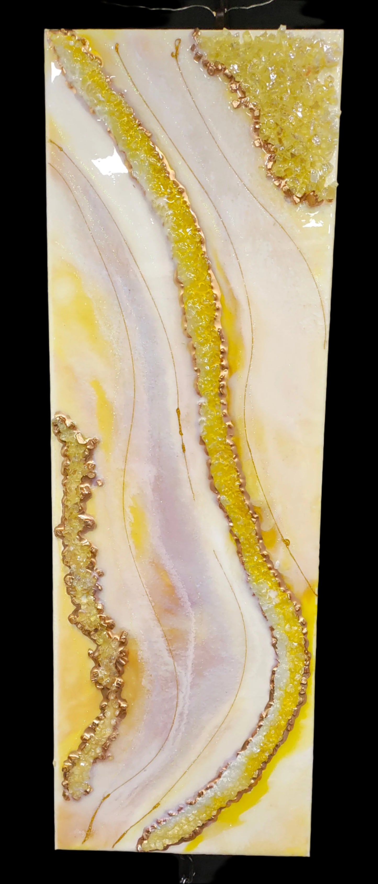 "Pure Light: A Citrine and Quartz Healing Creation" Healing Energy Art: Quartz, Citrine 10x30