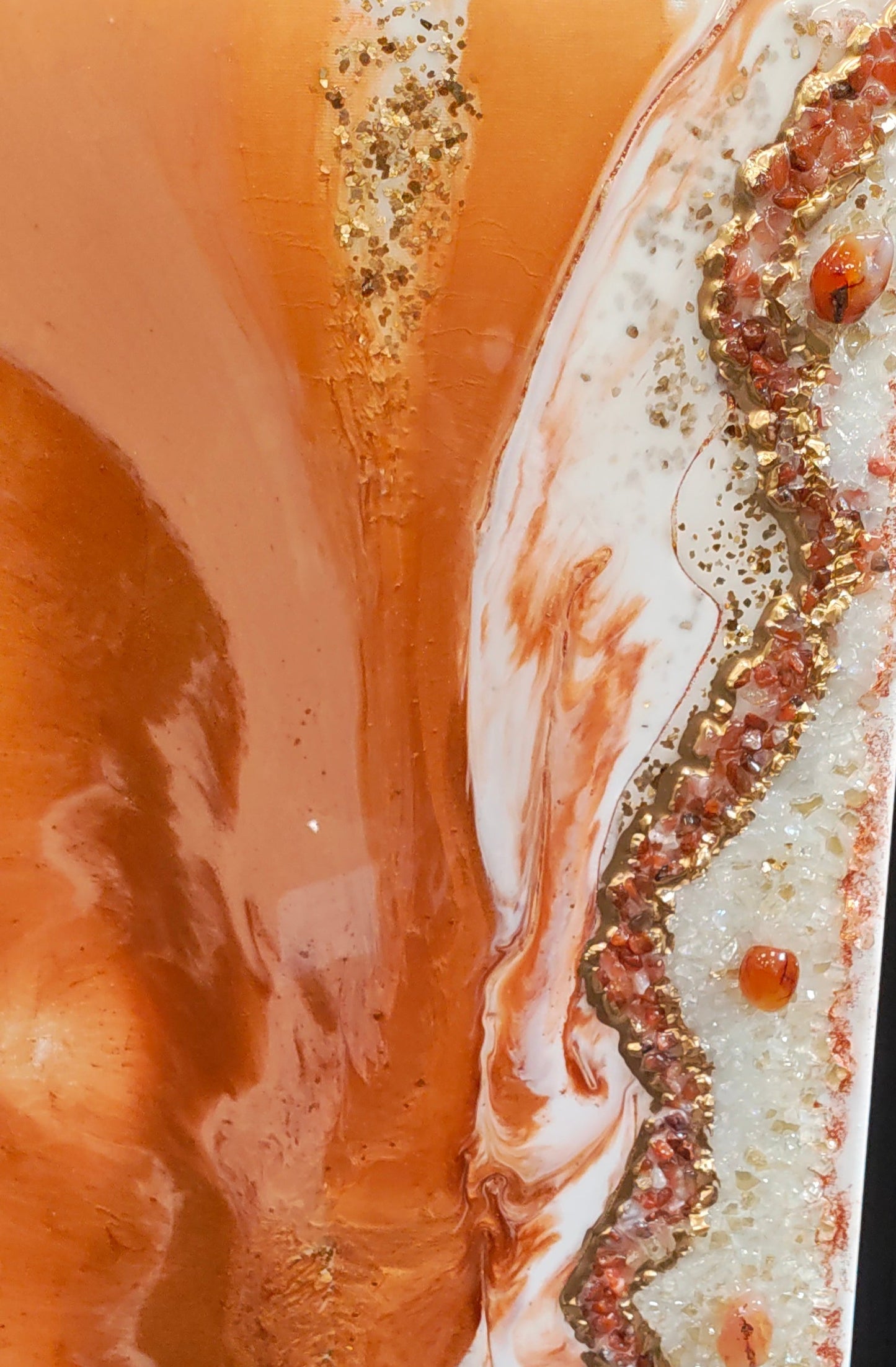 "Radiant Ember - Carnelian Crystal Energy Art and Color Therapy" Energy Art by Mazy