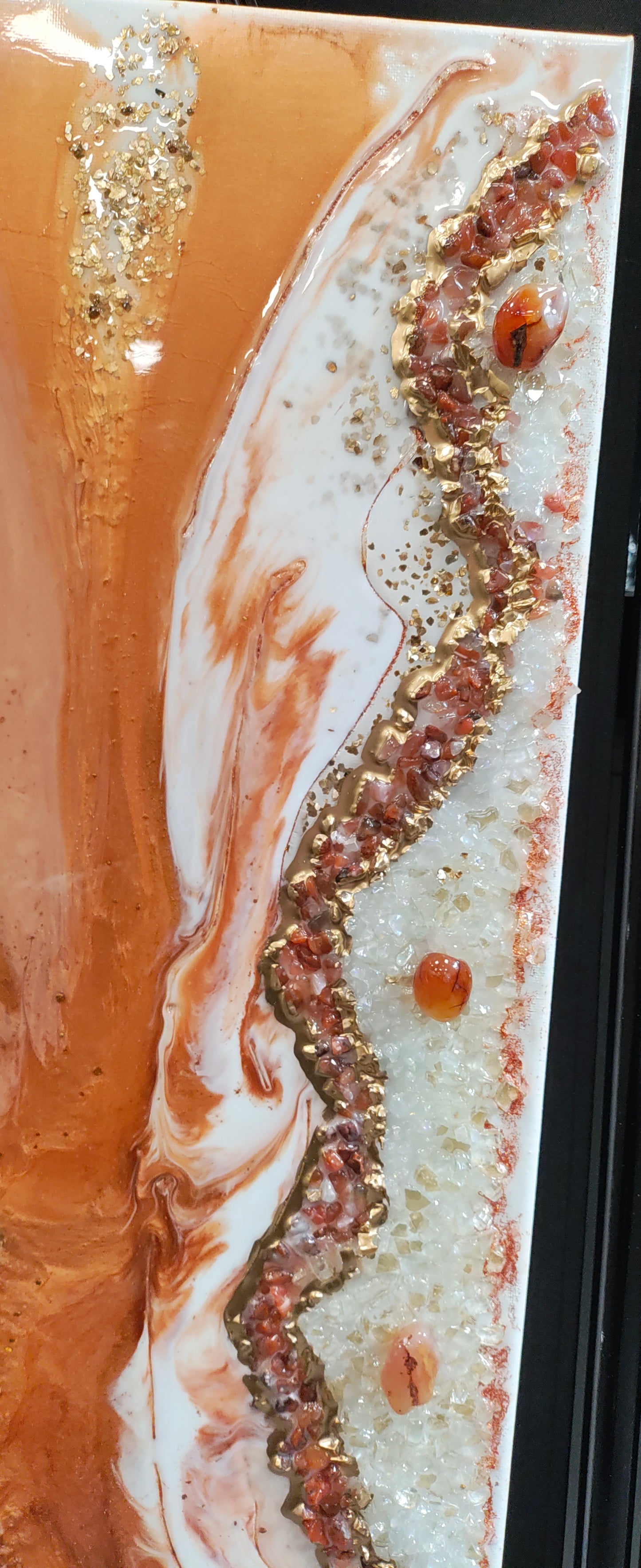 "Radiant Ember - Carnelian Crystal Energy Art and Color Therapy" Energy Art by Mazy