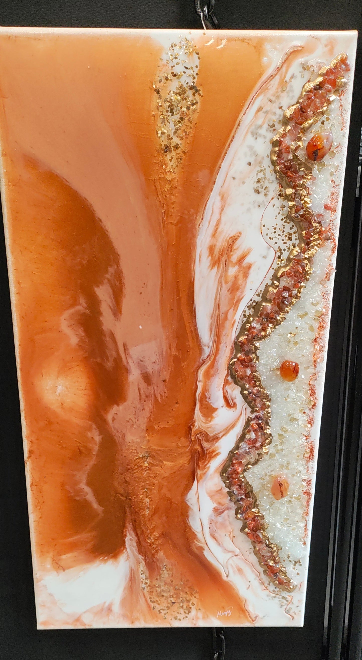 "Radiant Ember - Carnelian Crystal Energy Art and Color Therapy" Energy Art by Mazy