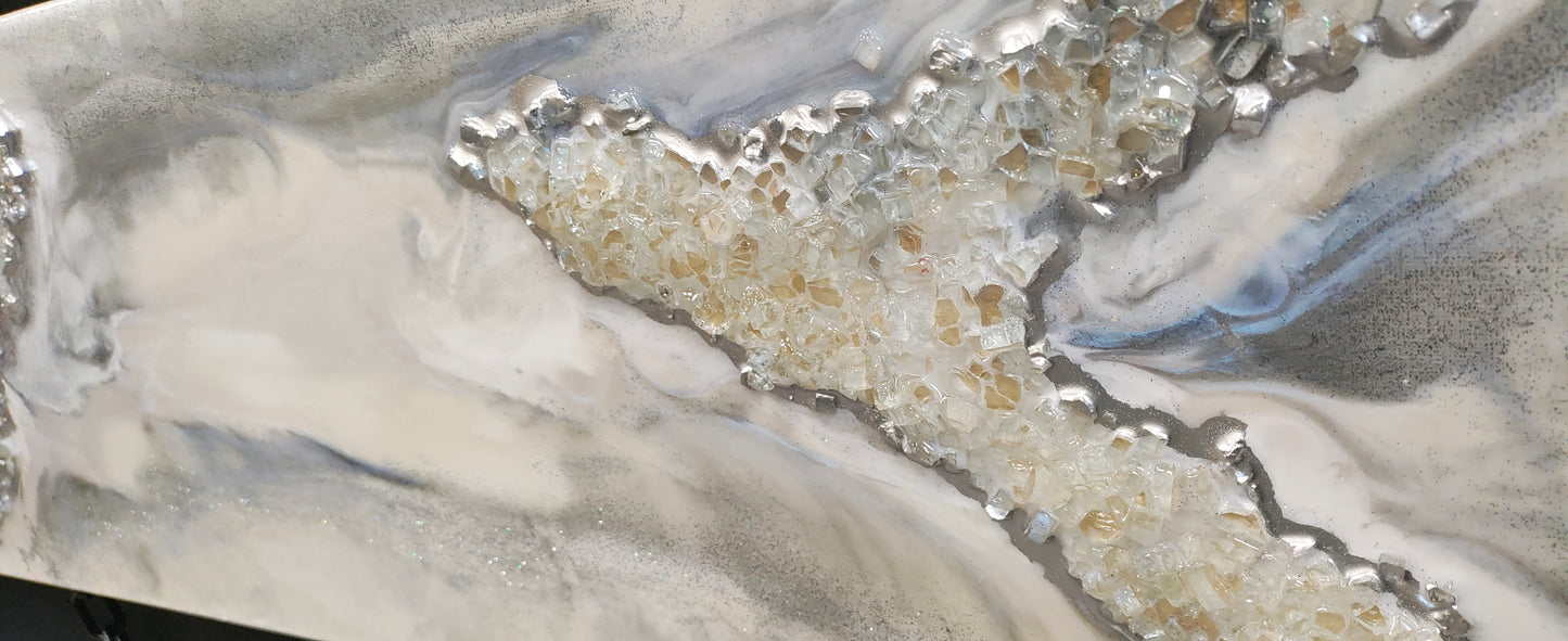 "Lunar Transformation" – Labradorite & Crystal Moonstone-Inspired Canvas