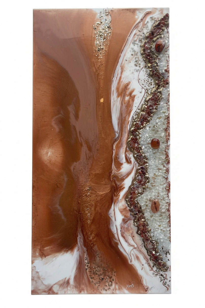 "Radiant Ember - Carnelian Crystal Energy Art  and Color Therapy" Energy Art by Mazy