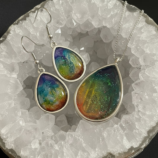 Chakra Bloom

One-of-a-Kind Stainless Steel Jewelry Set by Energy Art by Mazy