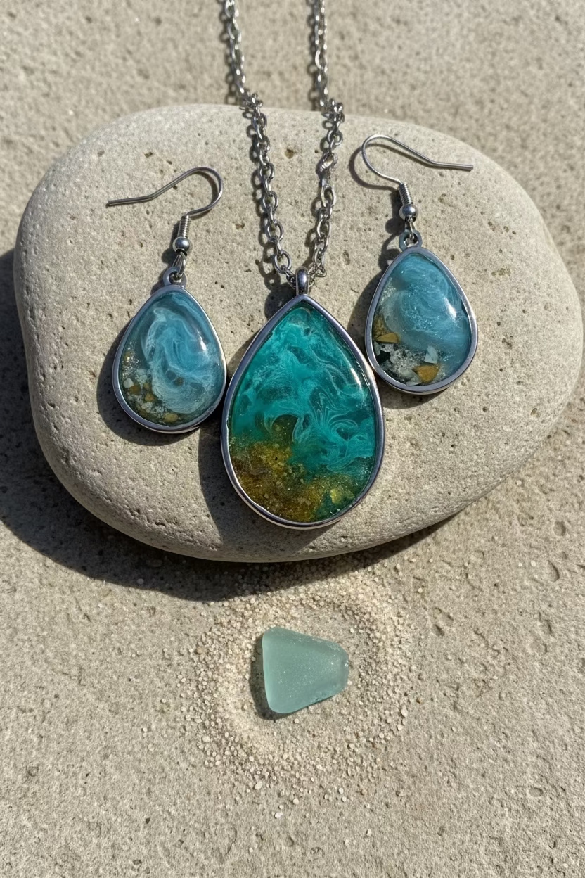 Ocean Soul Awakening Set
One-of-a-kind wearable energy art by Energy Art by Mazy